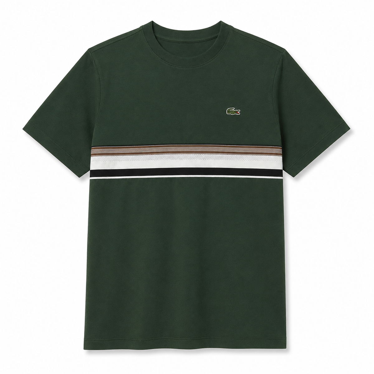 PLAYERA LACOSTE VERDE FRANJA