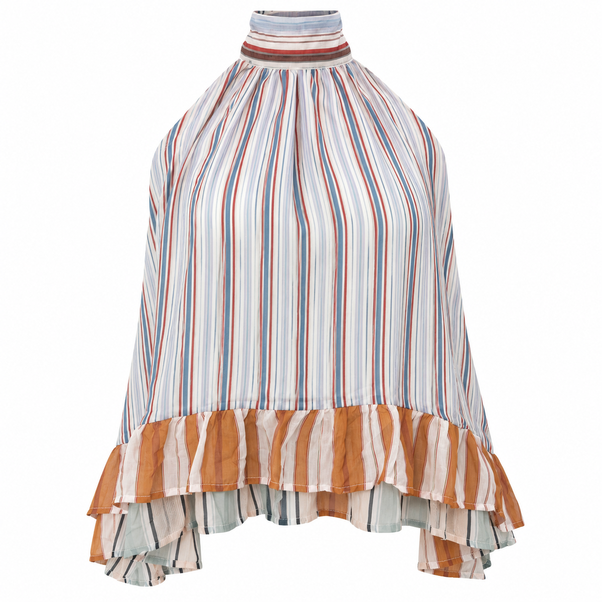 Blusa Rayas Multicolor con Volantes
