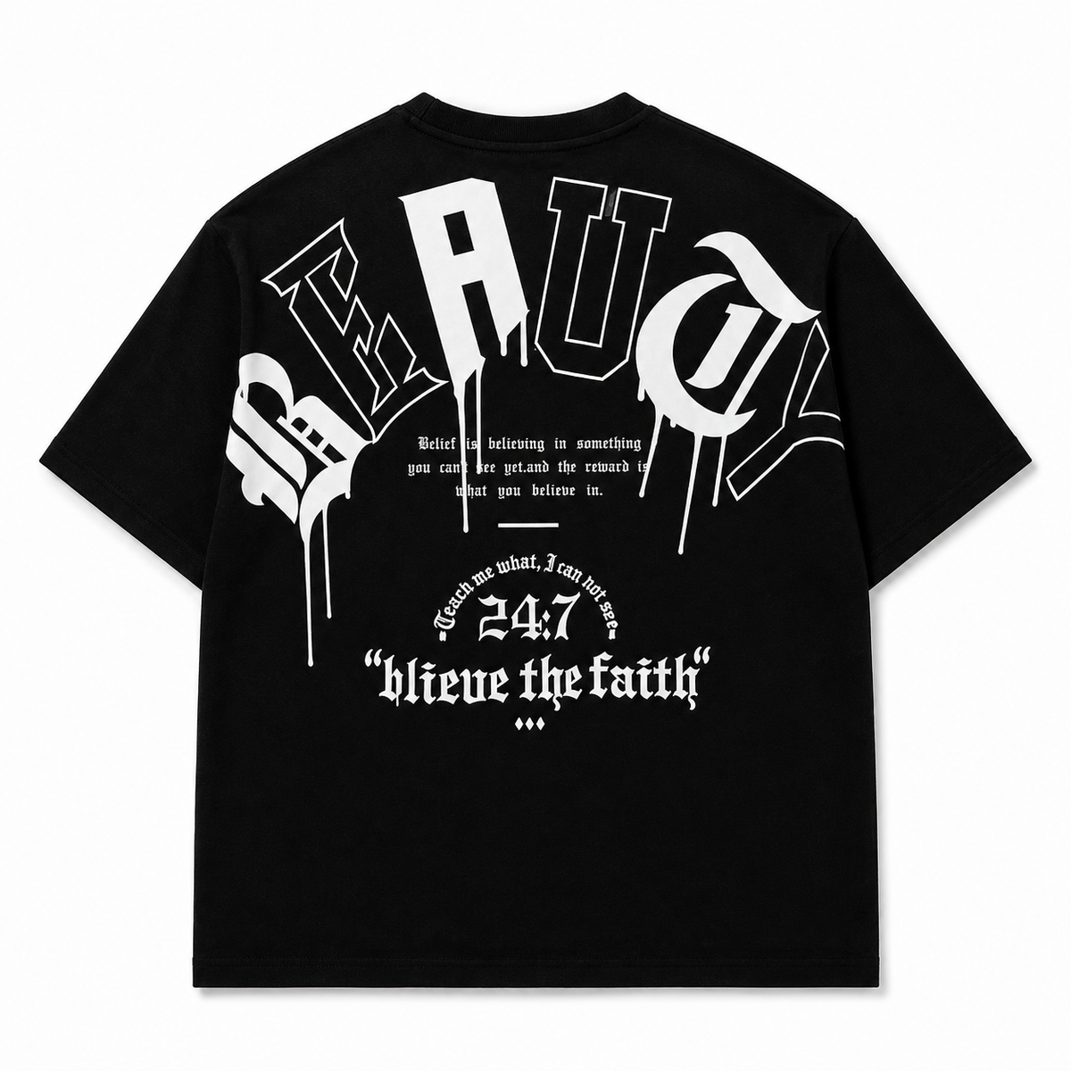OVERSIZE BELIEVE BLACK