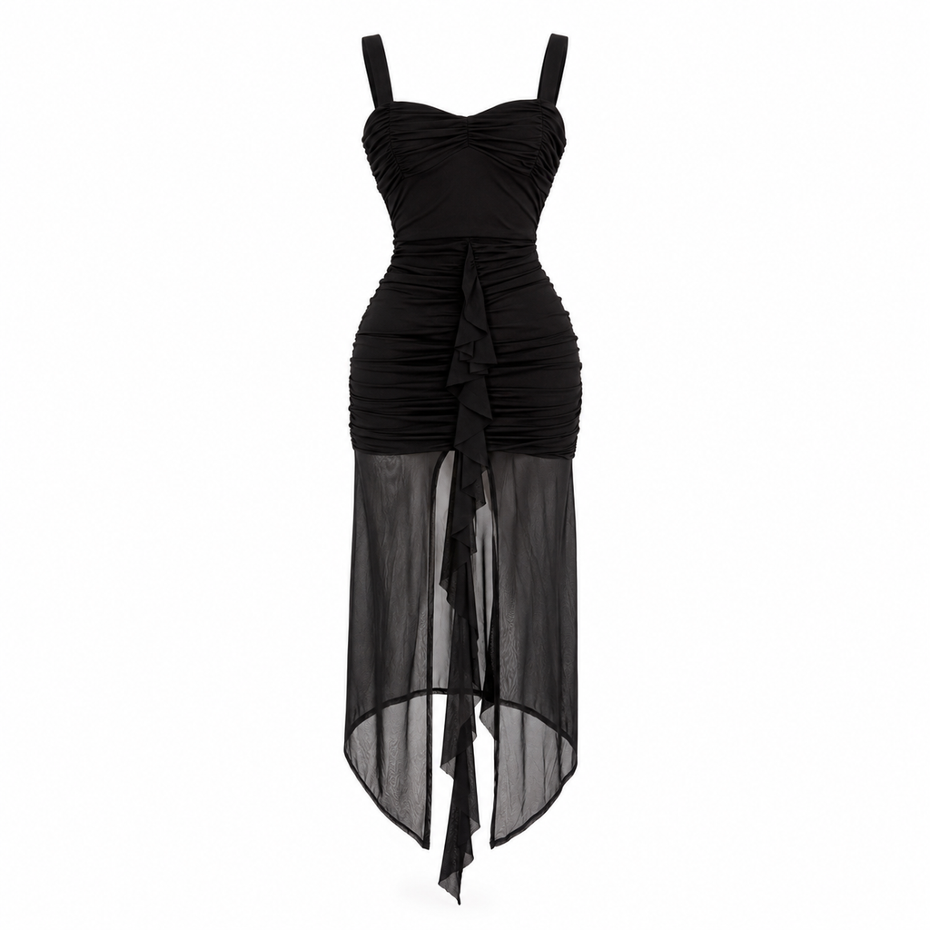Vestido Noir Cascade