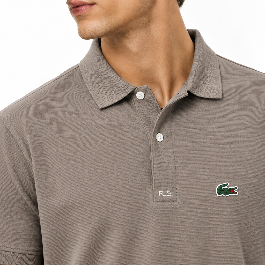 POLO LACOSTE GRIS/CLARO