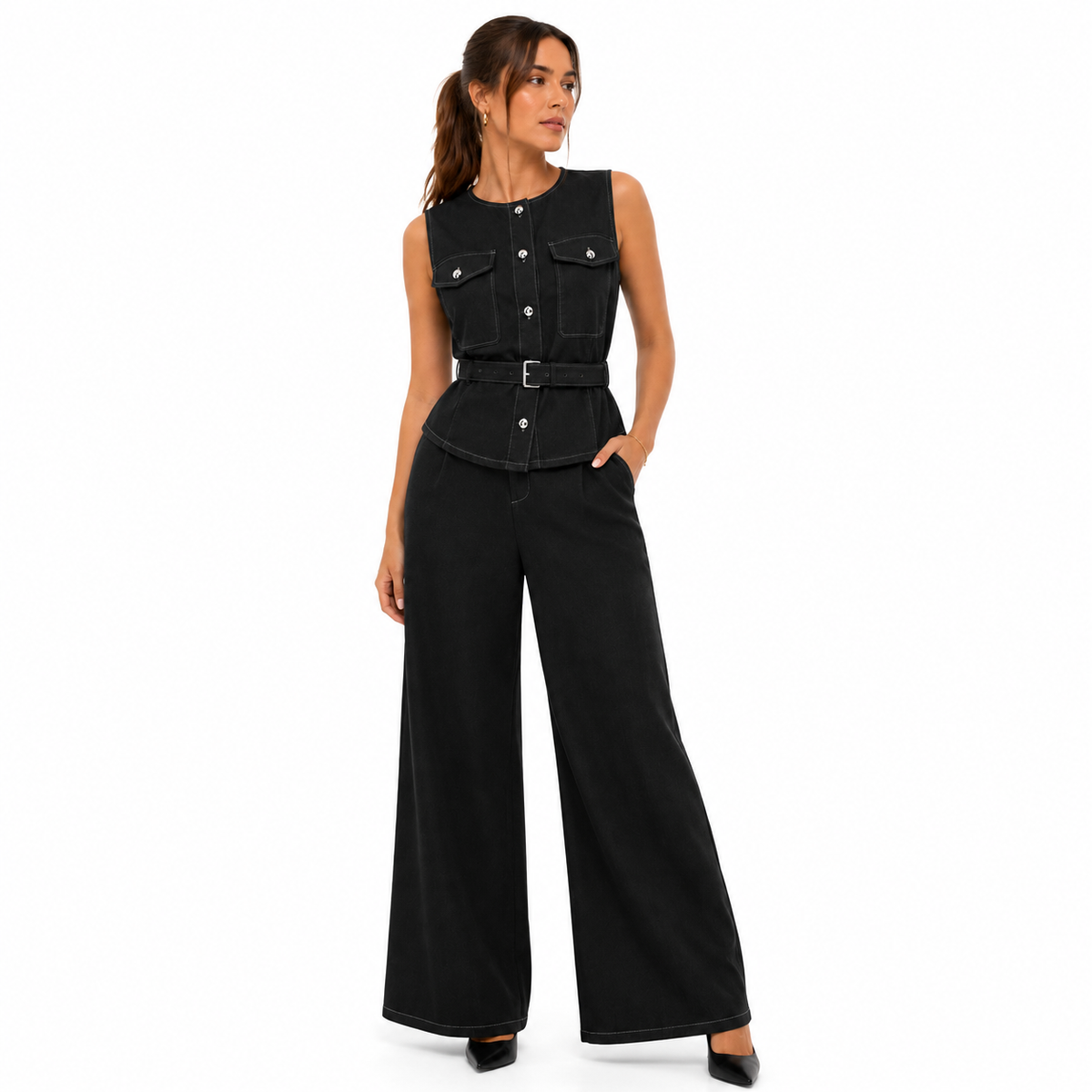 Conjunto Cinturón Tipo Denim