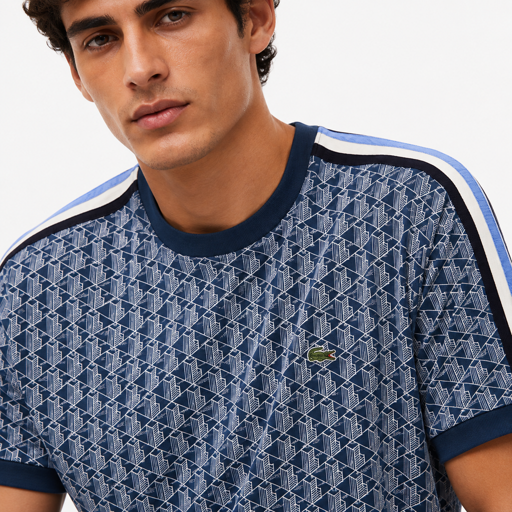 PLAYERA LACOSTE MONOGRAM AZUL