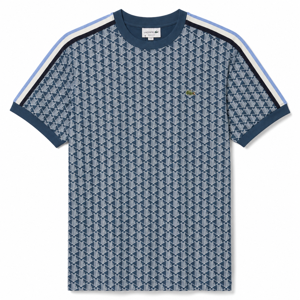 PLAYERA LACOSTE MONOGRAM AZUL