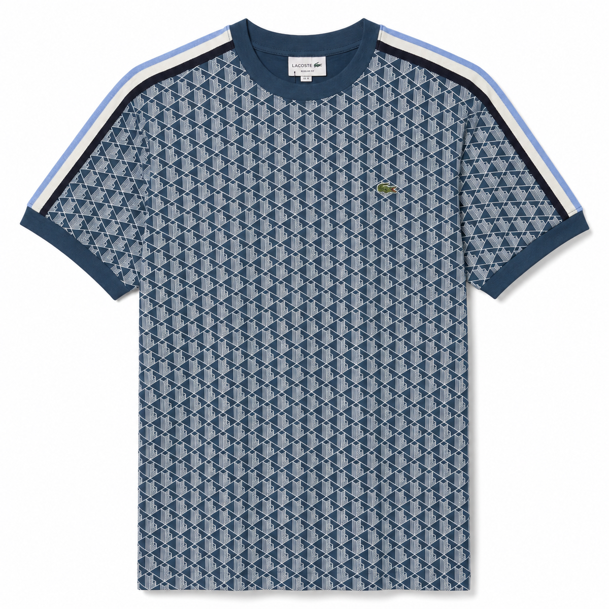 PLAYERA LACOSTE MONOGRAM AZUL