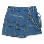 Falda Corta Denim Cargo
