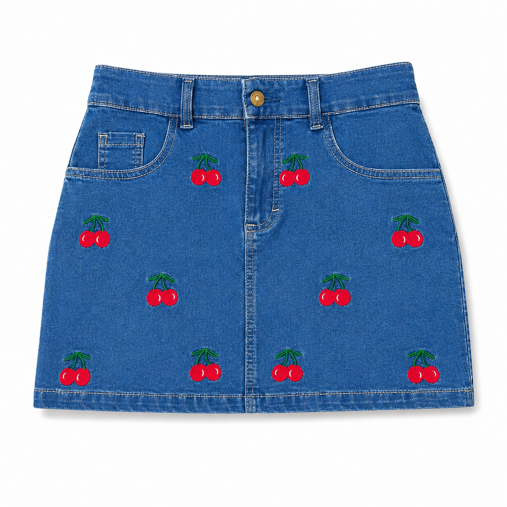 Falda Denim Cereza