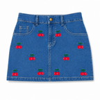 Falda Denim Cereza