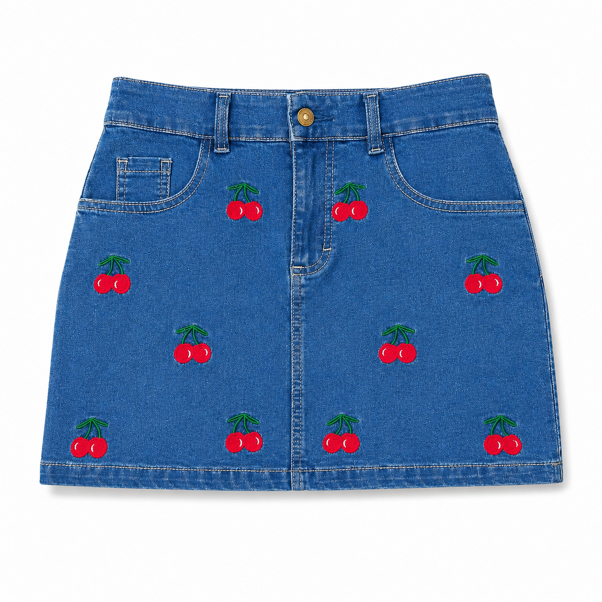 Falda Denim Cereza