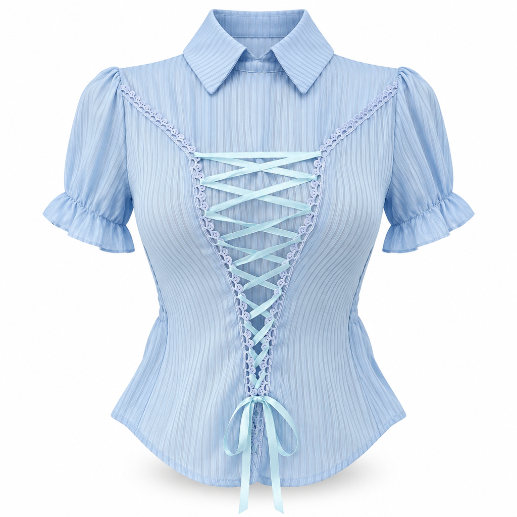 Blusa Corset Romántica con listón