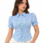Blusa Corset Romántica con listón