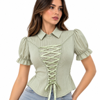 Blusa Corset Romántica con listón