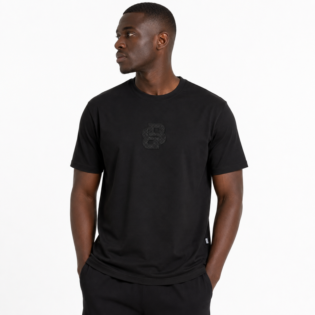PLAYERA BOSS MONOGRAM BLACK